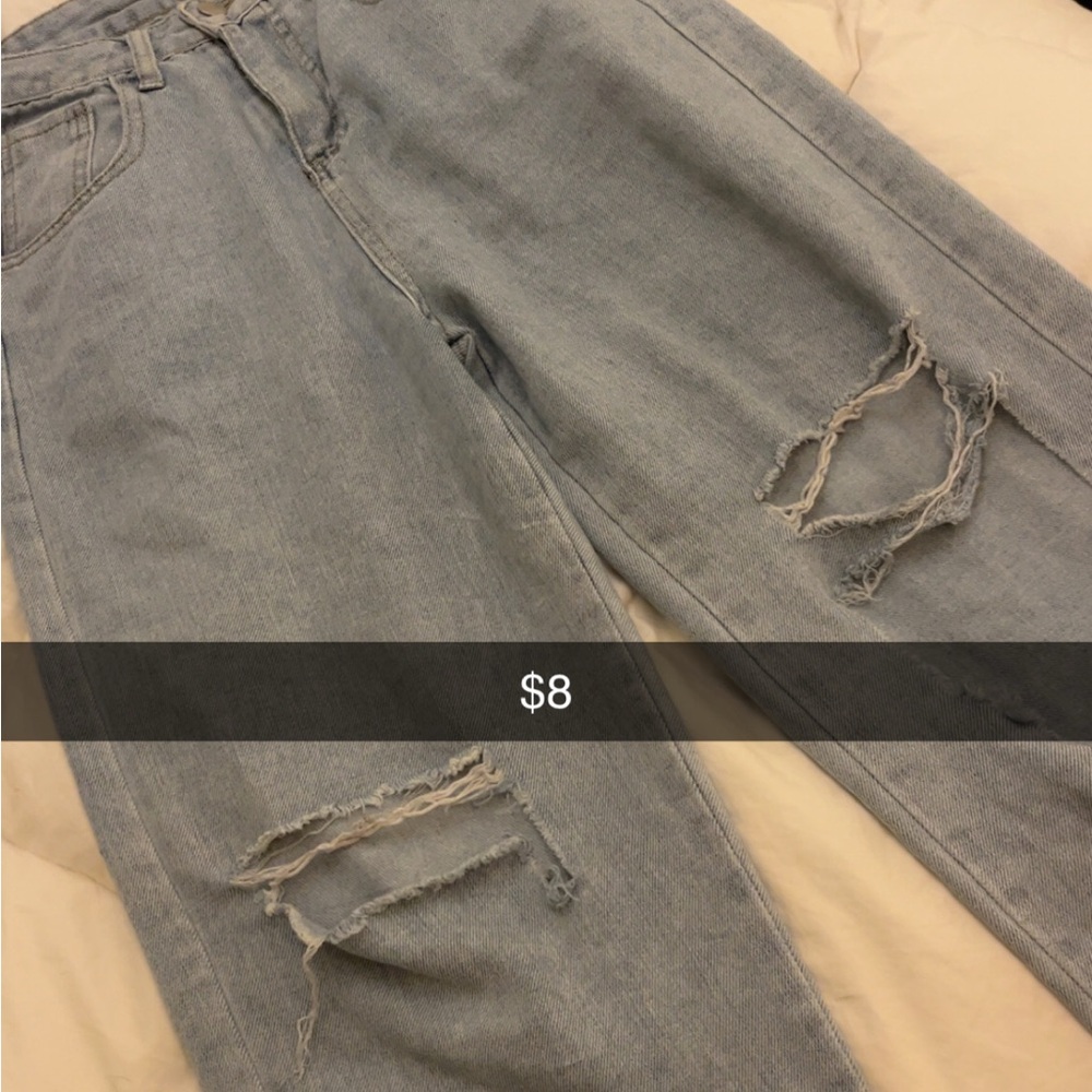 Stylish Light Blue Distressed Men's Jeans